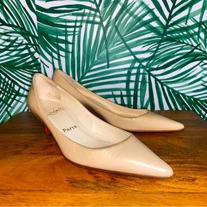 Christian Louboutin Cream Patent Leather Pumps Size 37/7